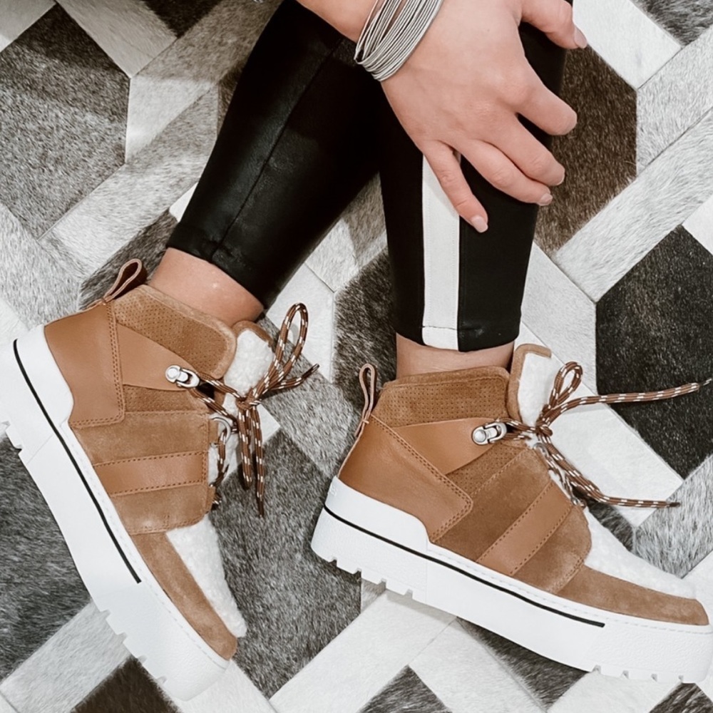 J SLIDES | Nell Faux Shearling Sneaker Booties
